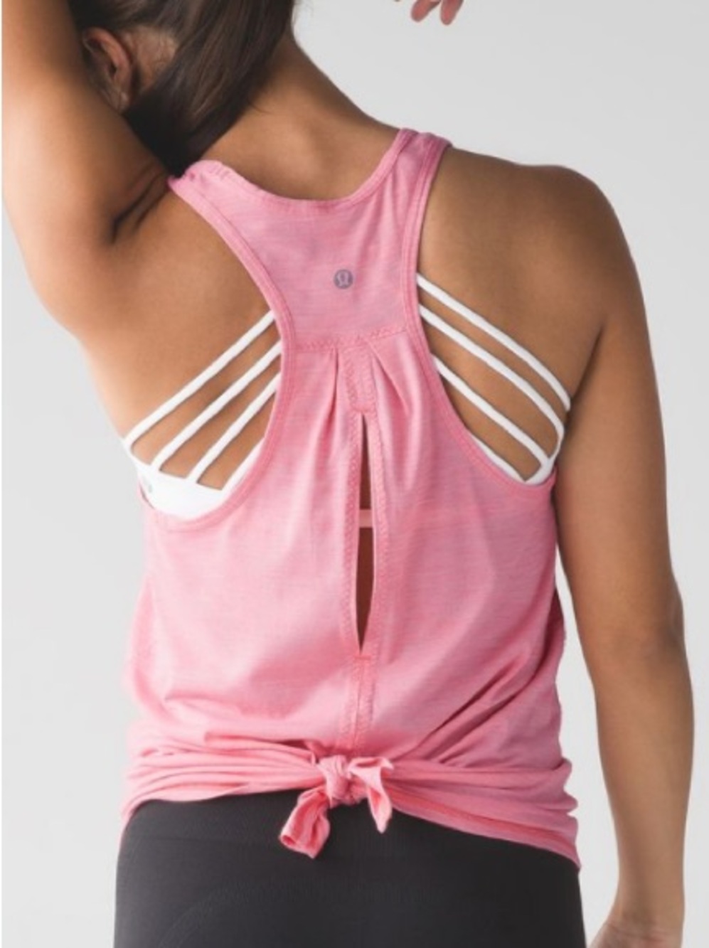 Lululemon Salute the Sun tank in heathered yum yum pink size 8